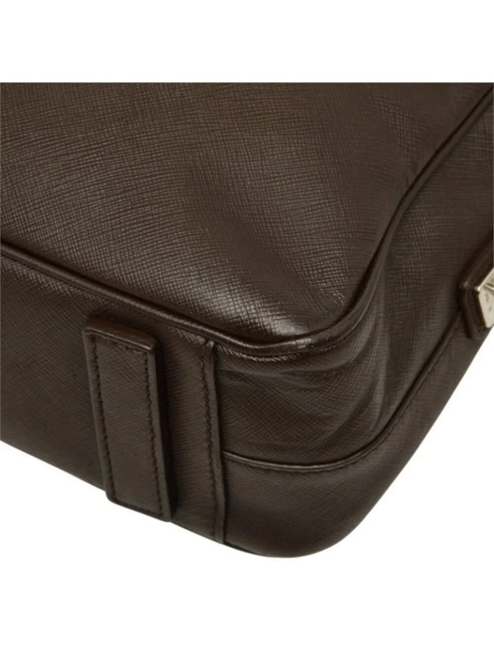 Prada Business Briefcase Brown Saffiano Leather